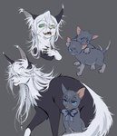 alternate_species ambiguous_gender blue_eyes duo ear_tuft feral fur furrification green_eyes grey_body grey_fur hair long_hair tuft white_body white_fur white_hair uneasywolf black_butler ciel_phantomhive real_ciel_phantomhive undertaker_(black_butler) domestic_cat felid feline felis mammal absurd_res hi_res brother_(lore) brothers_(lore) sibling_(lore) twins_(lore)