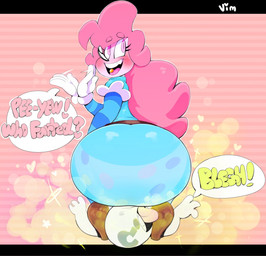 ambiguous_gender big_butt blush butt clothing coy crossgender dominant dominant_female duo facesitting fart fart_cloud fart_fetish female female/ambiguous hair mtf_crossgender not_furry panties pink_hair rear_view sitting_on_another speech_bubble text underwear yellow_fart_cloud vimhomeless anon mrs.mayhem humanoid english_text hi_res male_(lore)