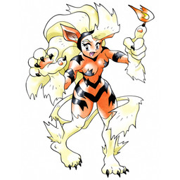 big_ears black_body black_fur breasts claws fangs female fire fur fusion medium_breasts open_mouth orange_body pawpads paws simple_background solo standing striped_body stripes tail teeth white_background white_body white_fur kyleculpart capcom darkstalkers nintendo pokemon felicia_(darkstalkers) animal_humanoid arcanine cat_humanoid felid felid_humanoid feline feline_humanoid generation_1_pokemon humanoid mammal mammal_humanoid pokemon_(species) 1:1 hi_res