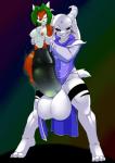 anthro anthro_pred anthro_prey asriel_dreemurr_(god_form) balls big_balls big_penis body_in_urethra boss_monster_(undertale) bovid breasts caprine clothing cock_vore comic duo erection female female_prey front_view fur genitals green_hair hair hand_on_another's_arm hi_res holding_arms huge_balls huge_penis hyper hyper_genitalia hyper_penis kyiarnu_anullo looking_down male male/female male_pred mammal penile penis rainbow_background robe simple_background spazman undertale undertale_(series) vein veiny_penis vore white_body white_fur