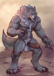 abs anthro balls biceps big_penis black_sclera body_hair claws digitigrade erection fangs finger_claws fluffy fur genitals glans grey_body grey_fur happy_trail male muscular muscular_anthro muscular_male nude paws penis pubes quads red_eyes sharp_teeth solo standing tail teeth toe_claws triceps notsophatmatt blizzard_entertainment warcraft canid mammal werecanid werecreature worgen 2024 absurd_res hi_res