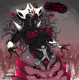 abs anus areola balls big_breasts black_body black_sclera black_teeth bodily_fluids breasts dialogue duo erect_nipples female genitals grey_body huge_breasts larger_female larger_humanoid macro male male/female military multi_eye nipples nude open_mouth penetration pink_anus pink_areola pink_nipples pseudo_hair pupils red_eyes sex sharp_teeth size_difference slit_pupils smaller_human smaller_male soldier speech_bubble surprised tears teeth tentacle_hair tentacles text vaginal vaginal_penetration vulva warrior white_body wide_hips ze_blackball.d the_invader_(ze_blackball.d) alien alien_humanoid eldritch_abomination human humanoid mammal english_text hi_res