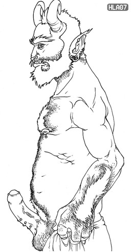 balls beard ear_piercing erection facial_hair facial_piercing foreskin frenum_ladder frenum_piercing gauged_ear genital_piercing genitals horn humanoid_genitalia humanoid_penis humanoid_pointy_ears ladder_piercing male nipple_piercing nipples nose_piercing nude partially_retracted_foreskin penis penis_piercing piercing pointy_ears profile septum_piercing simple_background solo vein veiny_penis white_background hardluckart demon humanoid black_and_white monochrome source_request