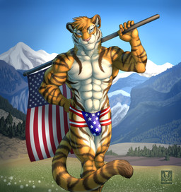 2014 abs anthro biceps blue_eyes brown_fur bulge clothed clothing feline flag fur grin half-dressed jockstrap male mammal markings muscles orange_fur pecs pink_nose pose smile solo standing stars_and_stripes stripes tan_fur tiger toned topless underwear united_states_of_america vallhund white_fur
Rating: Questionable
Score: 20
User: Numeroth
Date: May 22, 2014 2014 abs anthro biceps blue_eyes brown_fur bulge clothed clothing feline flag fur grin half-dressed jockstrap male mammal markings muscles orange_fur pecs pink_nose pose smile solo standing stars_and_stripes stripes tan_fur tiger toned topless underwear united_states_of_america vallhund white_fur
Rating: Questionable
Score: 20
User: Numeroth
Date: May 22, 2014