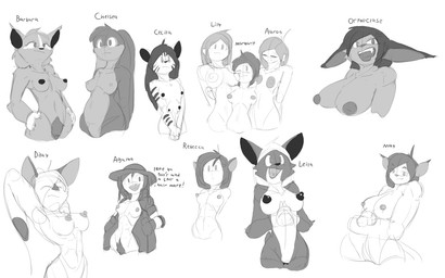 abs anthro armor big_breasts big_ears big_nipples breasts clothing coat dark_nipples erect_nipples eyewear female flat_chested floppy_ears fluffy glasses group hair headgear helmet huge_nipples long_hair lop_ears medium_breasts missing_tooth multi_breast multi_nipple muscular muscular_anthro muscular_arms muscular_female nipple_piercing nipples nude nude_anthro nude_female piercing pubes puffy_nipples short_hair slightly_chubby small_breasts small_ears small_nipples stretching text tongue tongue_piercing topwear trenchcoat reakuthecrate aaron_(reakuthcrate) agatha_(reakuthecrate) barbara_(reakuthecrate) cecilia_(reakuthecrate) chelsae_(reakuthecrate) dilay_(reakuthecrate) leila_(reakuthecrate) lily_(reakuthecrate) margarit_(reakuthecrate) may_(reakuthecrate) orthoclase_(reakuthecrate) rebecca_(reakuthecrate) animal_humanoid canid canine cat_humanoid felid felid_humanoid feline feline_humanoid human humanoid lagomorph mammal mammal_humanoid 16:10 english_text hi_res monochrome widescreen