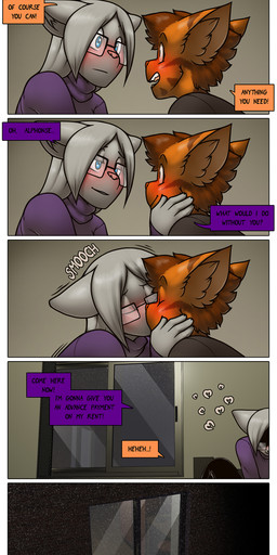 age_difference anthro dialogue duo female kissing male male/female snow text james_howard patreon agatha_(james_howard) alphonse_(james_howard) cougar domestic_cat felid feline felis mammal absurd_res comic english_text hi_res url