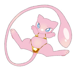 3_fingers ambiguous_gender bikini bikini_bottom bikini_top blue_eyes blush blush_stickers clothing featureless_crotch feet feral fingers floating gold_bikini hindpaw long_tail paws pink_body pink_tail simple_background solo swimwear tail thick_thighs two-piece_swimsuit white_background white_sclera yakiniku628 golden_week nintendo pokemon generation_1_pokemon legendary_pokemon mew_(pokemon) pokemon_(species) 2026 colored full-length_portrait hi_res portrait