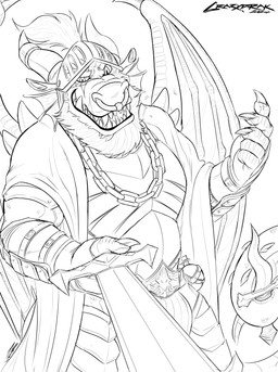 anthro armor bulge chain_necklace claws clothed clothing finger_claws front_view grin holding_melee_weapon holding_object holding_sword holding_weapon jewelry looking_at_viewer male melee_weapon membrane_(anatomy) membranous_wings muscular muscular_anthro muscular_male necklace simple_background smile solo standing sword weapon wings crazydrak mythology dragon mythological_creature mythological_scalie scalie absurd_res hi_res monochrome portrait three-quarter_portrait