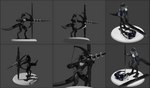 anthro border bow_(feature) greatbow machine male pedestal solo tail transparent_border weapon the_tao_swordsman synal_(the_tao_swordsman) android robot synth_(vader-san) 3d_(artwork) alpha_channel digital_media_(artwork) hi_res model_sheet