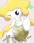 ambiguous_gender anthro clothed clothing diaper diaper_fetish diaper_only diaper_use feces pooping soiled_diaper soiling soiling_diaper solo spread_legs spreading text topless unclean_diaper used_diaper tomukemono nintendo pokemon generation_3_pokemon jirachi legendary_pokemon pokemon_(species) 4:5 hi_res japanese_text translated