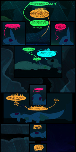 dark dialogue fantasy female feral male night profanity raining sleeping storm text thepatchedragon dragonscape mythology logan_(thepatchedragon) maria_(thepatchedragon) sarah_(thepatchedragon) dinosaur dragon drekir mythological_creature mythological_scalie prehistoric_species reptile saurischian scalie theropod absurd_res comic english_text hi_res