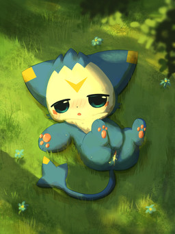 after_sex blue_body blue_eyes blue_fur bodily_fluids cum cum_in_vagina cum_inside female feral fur genital_fluids loli solo young f2cc roco_kingdom dimo_(roco_kingdom) 3:4 hi_res
