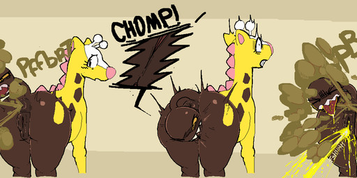 2_heads accident angry animal_genitalia animal_vulva anus apologetic bite biting_vulva black_eyes blush blush_lines bodily_fluids brown_body brown_fart_cloud butt clenched_teeth close-up disgust eyelashes fangs fart fart_cloud farting_on_another female female_farting female_feral female_peeing feral genital_fluids genitals giraffe_vulva living_tail looking_at_another looking_back looking_back_at_another motion_lines multi_head onomatopoeia peeing peeing_in_mouth peeing_on_another pink_nose pouting puffy_anus rear_view shocked solo sound_effects tail tail_head teeth text tongue tongue_out unusual_anatomy unusual_tail urine urine_stream vowelless vowelless_sound_effect vulva white_sclera yellow_body yellow_sclera anonymous_artist nintendo pokemon generation_2_pokemon girafarig pokemon_(species) 2026 sequence