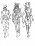 anthro armor black_nose boots bracers breastplate cigarette clothing dagger eyewear female footwear goggles greaves group gun handgun headgear helmet male melee_weapon pauldron pistol ranged_weapon satchel shoes simple_background sunglasses sword tail tight_clothing weapon white_background scott_ruggels violetta erin_(thejadedkitsune) neraven african_wild_dog canid canine canis domestic_dog fox mammal wolf monochrome traditional_media_(artwork)