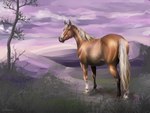 ambiguous_gender blonde_hair blonde_mane detailed_background facial_markings feral hair head_markings hooves looking_at_viewer looking_back mane markings mountain plant solo tail tree yellow_tail beesa daisy_(wasen) equid equine horse mammal 4:3 digital_media_(artwork)