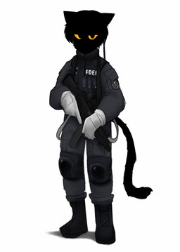 9x19mm black_body black_boots black_clothing black_footwear black_hair black_uniform boots clothing footwear gloves gun hair handwear holding_gun holding_object holding_ranged_weapon holding_weapon law_enforcement looking_at_viewer male mp5 police police_uniform ranged_weapon red_dot_sight rifle shoes solo submachine_gun tail uniform weapon white_clothing white_gloves white_handwear yellow_eyes dullanboi heckler_and_koch ming_yue_chen_(dullanboi) felid feline humanoid mammal hi_res