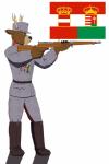 action_pose anthro antlers austria austria-hungary austria-hungary_flag belt biceps black_nose boots bottomwear brown_body brown_eyes brown_fur central_powers clothed clothing cross crown dual_monarchy footwear fully_clothed fur gun hat headgear headwear horn hungary male medal merit_cross merit_cross_for_military_chaplains military military_cap military_uniform muscular muscular_anthro muscular_male order_of_merit pants pecs pose ranged_weapon religion rifle shoes simple_background soldier solo standing uniform warrior weapon world_war_1 vicpagani dafallen0ne deer mammal 2017 2:3 absurd_res digital_media_(artwork) hi_res