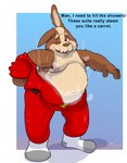 anthro belly bodily_fluids clothing dialogue facial_hair male mature_male musk mustache nipples overweight overweight_male slightly_chubby solo sweat text undressing inflatingskunk nintendo star_fox peppy_hare hare lagomorph leporid mammal chub_(disambiguation) english_text hi_res