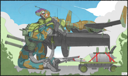 aircraft anthro anthro_aircraft armor body_armor boots bulletproof_vest butt camo clothing combat_boots combat_gear equipment female footwear frothzone gatling_gun gun machine machine_gun military military_equipment military_gear military_uniform ranged_weapon rocket_launcher shoes solo uniform vehicle weapon daleks2377 aeromorph living_aircraft living_machine living_vehicle hi_res