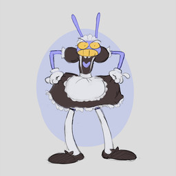 angry black_clothing black_eyes black_footwear black_shoes clenched_teeth clothed clothing clothing_pull crossdressing dress dress_pull eyebrows footwear fur gloves handwear legwear long_ears maid_apron maid_headdress maid_uniform male purple_body purple_ears purple_fur solo teeth thigh_highs uniform white_clothing white_gloves white_handwear white_legwear white_thigh_highs yellow_sclera yellow_teeth gen-toon glitch_productions the_amazing_digital_circus jax_(tadc) lagomorph leporid mammal rabbit 1:1
