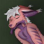 anthro eyebrows eyes_closed fur hair male nude pink_body pink_fur purple_body purple_fur purple_nose purple_tongue solo stripes tongue tongue_out white_body white_fur white_hair zaczkie dakota_eden_may_(obey138) vernid 1:1 2019 hi_res