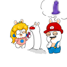 4_fingers ambiguous_feral ambiguous_gender anthro bent_arm big_nose biting_on_toothpick black_eyes black_facial_hair black_mustache blonde_hair blue_clothing blue_ear_piercing blue_overalls bottomless bottomless_anthro bottomless_female button_(fastener) cellphone clothed clothed_anthro clothed_female clothed_male clothing crown dildo dot_eyes ear_piercing electronics facial_hair featureless_crotch featureless_legs female female_anthro feral fingers flat_chested gem group hair hat headgear headwear holding_cellphone holding_object holding_phone light long_ears long_hair looking_at_another male male_anthro multicolored_body mustache narrowed_eyes noseless open_mouth open_smile overalls phone piercing pink_clothing pink_mouth pink_shirt pink_topwear red_clothing red_hat red_headwear red_nose ruby_(gem) sapphire_(gem) sex_toy shirt shirtless_anthro shirtless_male short_legs simple_background simple_eyes smile smiling_at_another squint standing tan_body tan_eyelids tan_inner_ear tan_skin text thinking thought_bubble toothpick toothpick_in_mouth topwear trio two_tone_body white_body white_skin worried_look osirisky mario_bros mario_plus_rabbids_kingdom_battle nintendo pokemon raving_rabbids rayman_(series) ubisoft rabbid_mario rabbid_peach generation_9_pokemon hybrid lagomorph mammal pokemon_(species) rabbid wiglett 1:1 2022 censored colored crossover digital_drawing_(artwork) digital_media_(artwork) japanese_description japanese_text lighting mosaic_censorship shaded translation_request