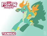 female feral fire flaming_hair flaming_tail flaming_wings green_body green_hooves green_scales hooves kick logo open_mouth orange_eyes pose pseudo_hair pupils scales silhouette slit_pupils solo tail unusual_anatomy unusual_wings wings inspectornills asian_mythology chinese_mythology east_asian_mythology mythology them's_fightin'_herds tianhuo_(tfh) dragon longma mythological_creature mythological_equine mythological_scalie scalie 2016 absurd_res character_name digital_media_(artwork) flat_colors hi_res