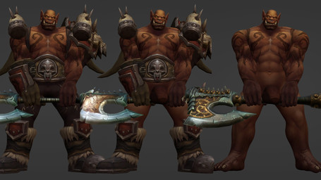 abs arm_tattoo axe battle_axe chest_tattoo clothed clothing fangs flaccid genitals humanoid_pointy_ears male muscular muscular_humanoid muscular_male navel not_furry nude partially_clothed pecs penis pointy_ears tattoo teeth mrkipler blizzard_entertainment warcraft garrosh_hellscream humanoid orc 16:9 3d_(artwork) digital_media_(artwork) hi_res widescreen