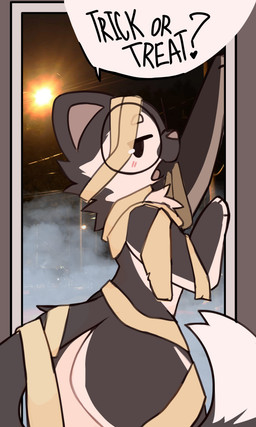 anthro big_butt black_body black_fur blush blush_lines butt curled_tail detailed_background dipstick_tail eyebrows eyewear femboy flirting flirting_with_viewer fluffy fluffy_tail foggy_background fur glasses half-closed_eyes hands_on_wall holidays long_tail looking_at_viewer male markings mostly_nude multicolored_body multicolored_fur mummy_costume mummy_wrappings narrowed_eyes open_mouth paws photo_background pink_nose round_glasses side_view solo speech_bubble tail tail_markings text white_body white_eyebrows white_fur gelboretsu halloween oreo_(gelboretsu) aquatic cetacean dolphin domestic_cat felid feline felis hybrid mammal oceanic_dolphin orca toothed_whale 2025 absurd_res english_text hi_res mixed_media photography_(artwork) portrait three-quarter_portrait