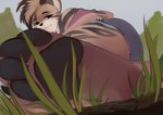 anthro bottomwear clothing extreme_size_difference feet female foot_focus grass low-angle_view macro micro pawpads paws plant shorts size_difference solo worm's-eye_view kerneldecoy sya_ruusa dire_leopard