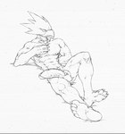 abs anthro ball_tuft balls big_penis flaccid genitals humanoid_genitalia humanoid_penis male muscular muscular_anthro muscular_male nipples nude pecs penis pubes reclining solo tuft vein veiny_penis utx-shapeshifter my_hero_academia fumikage_tokoyami avian bird corvid corvus_(genus) crow oscine passerine 2022 black_and_white hi_res monochrome