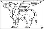 animal_genitalia balls beak big_butt black_border border butt feathered_wings feathers feral fully_sheathed genitals hooves horn male muscular muscular_feral muscular_male quadruped sheath side_view simple_background solo spread_wings thick_neck white_background wings skianous mythology magnus_edax avian gryphon hybrid mythological_avian mythological_creature taurogriff 2021 black_and_white digital_media_(artwork) hi_res monochrome