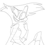 claws clothed clothing grin male smile solo buttercup_saiyan hazbin_hotel angel_dust arachnid arthropod demon spider 1:1 absurd_res black_and_white hi_res monochrome