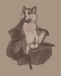 anthro balls big_balls bodily_fluids cheek_tuft digitigrade dripping erection facial_tuft fingers fluffy fluffy_chest fluffy_tail fluffy_thighs fur genital_fluids genitals leaking_precum looking_at_viewer male markings nails nude overweight paws penis precum precum_drip simple_background sitting smile smirk solo tail tuft hiff canid canine canis mammal raccoon_dog tanuki 4:5 digital_media_(artwork) hi_res monochrome sketch