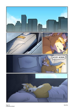 5_fingers anthro anthro_on_anthro armpit_hair athletic athletic_anthro athletic_male bed bedroom black_nose body_hair claws countershade_face countershade_torso countershading dialogue eyebrows fangs finger_claws fingers fur furniture hair humanoid_hands inside lying male morning on_back on_bed orange_body orange_fur page_number solo speech_bubble tan_body tan_countershading tan_fur teeth text tongue waking_up white_hair soradezwolfox nintendo star_fox fox_mccloud canid canine fox mammal comic english_text hi_res multiple_scenes