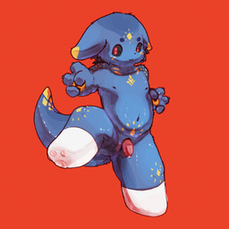 anthro belly big_belly black_eyes clothing dripping fluffy_ears footwear fur genitals looking_at_viewer male markings orange_background penis pink_beans pink_penis pupils red_eyes red_pupils simple_background slightly_chubby socks wet wet_body wet_clothing wet_footwear wet_socks white_clothing white_footwear white_socks yellow_beans yellow_markings loki0798 mythology dragon furred_dragon furred_scalie mythological_creature mythological_scalie scalie 1:1 hi_res
