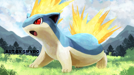 3_toes ambiguous_gender blue_body blue_ears blue_fur blue_sky brown_inner_ear cloud day detailed_background evergreen_tree feet feral field fire fur grass iris light mountain multicolored_body multicolored_fur one_eye_obstructed open_mouth outside paws pine_tree plant pointy_ears prick_ears pupils quadruped red_eyes red_tongue side_view sky solo standing sunlight text three-quarter_view toes tongue tree two_tone_body two_tone_fur yellow_body yellow_fur blitzdrachin conditional_dnp nintendo pokemon generation_2_pokemon mammal mustelid pokemon_(species) quilava 16:9 2021 artist_name colored detailed digital_media_(artwork) digital_painting_(artwork) english_text full-length_portrait lighting painting_(artwork) portrait shaded watermark widescreen