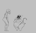 belly big_belly big_breasts bottom_heavy bouncing_breasts breasts burping burping_up_object casual_vore cleavage clothed clothing digestion duo fatal_vore female female/female fully_inside hood navel neck_bulge nipples open_mouth oral_vore rapid_digestion short_stack size_difference smaller_pred soft_vore swallowing tail tearing_clothing thick_thighs torn_clothing vore weight_gain willing_prey scaliecrocs gremlin human humanoid mammal unknown_species animated