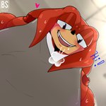 anthro bodily_fluids male muscular muscular_male pecs red_body solo sweat bacon_sama pec_pov_meme sega sonic_boom sonic_the_hedgehog_(series) knuckles_the_echidna echidna mammal monotreme 1:1 absurd_res hi_res meme