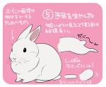 2015 dewlap_(anatomy) ichthy0stega japanese_text lagomorph leporid mammal rabbit simple_background solo text translated