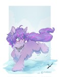 alternate_species collar collar_only cute_fangs fangs female feral fur hair nude purple_body purple_eyes purple_fur purple_hair smile snow solo teeth feardakez ultra_(ultrabondagefairy) equid equine horse mammal pony 2021 hi_res