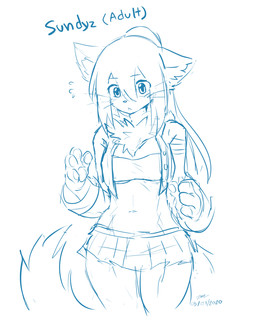 anthro bottomwear clothing female miniskirt navel simple_background skirt solo white_background sollyz sundyz domestic_cat felid feline felis mammal 2020 blue_and_white digital_drawing_(artwork) digital_media_(artwork) hi_res monochrome signature sketch