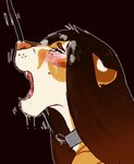 anthro bdsm bodily_fluids collar cum cum_in_mouth cum_inside cum_on_face female genital_fluids hair leash leashed_collar oral slave solo submissive cynthiafeline khajira_(cynthiafeline) felid feline mammal pantherine tiger digital_media_(artwork) hi_res