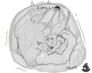 anthro blush breath churn endosoma fap_(sound_effect) internal looking_pleasured male masturbation nude panting safe_vore solo tongue tongue_out vore nolow felid lion mammal pantherine 2017