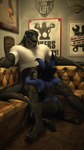 abs anthro black_body black_fur black_hair black_scales blue_body blue_eyes blue_fur bottomless bottomless_anthro bottomless_male clothed clothing detailed_background duo feet fellatio female fingers fluffy fluffy_tail fur grey_body grey_scales hair half-closed_eyes hindpaw inside kneeling kneeling_oral_position larger_male lidded_eyes long_ears long_tail looking_at_another looking_at_partner looking_pleasured male male/female multicolored_body multicolored_fur multicolored_scales muscular muscular_anthro muscular_arms muscular_male muscular_thighs narrowed_eyes obscured_fellatio obscured_oral obscured_sex oral oral_penetration paws penetration penile scales sex sharp_teeth shirt shirt_only short_hair short_tail sit_and_blow_position sitting size_difference smaller_female snout spread_legs spreading tail tank_top teeth toes topwear topwear_only white_clothing white_shirt white_topwear conditional_dnp domibun petruz_(modeler) warfaremachine_(modeler) lizard_(petruz) rook_(domibun) tuzumi_(domibun) lagomorph leporid lizard mammal rabbit reptile scalie 2024 3d_(artwork) 4k 9:16 absurd_res digital_media_(artwork) hi_res source_filmmaker_(artwork)