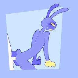 anal anal_penetration anthro balls biped clothing duo genitals gloves gloves_only handwear handwear_only long_ears male male/male male_anthro male_penetrated male_penetrating male_penetrating_male mostly_nude penetration penile penile_penetration penis_in_ass purple_body sex slim slim_anthro slim_male solo_focus tail yellow_eyes fsc glitch_productions the_amazing_digital_circus jax_(tadc) ambiguous_species lagomorph leporid mammal rabbit 1:1 animated hi_res