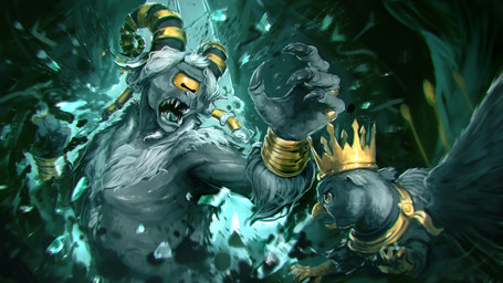 beak claws crown duo fangs feathered_wings feathers gold_(metal) headgear horn jewelry king male royalty sharp_teeth teeth wings assasinmonkey friendship_is_magic hasbro my_little_pony mythology arimaspi_(mlp) king_guto_(mlp) avian cyclops gryphon mythological_avian mythological_creature satyr 16:9 2015 digital_media_(artwork) digital_painting_(artwork) hi_res painting_(artwork) widescreen
