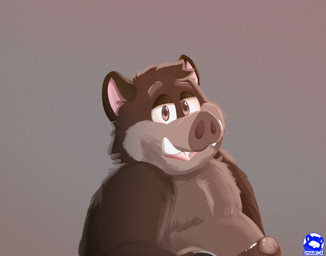 anthro belly erection genitals male male/male nude penis simple_background solo shairon domestic_pig mammal suid suine sus_(pig) hi_res