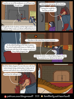 5_panel_comic anthro barefoot black_stripes climbing clothed clothing computer dialogue door electronics feet fur furaffinity_logo green_eyes grey_body grey_fur group hoodie inside jacket laptop light male opening_door page_number patreon_logo red_body red_eyes red_fur shirt sign sitting stairs stripes sunlight tail text topwear trio rimentus furaffinity mythology patreon background_character coalt kharl_(rimentus) ysmir_(rimentus) canid canine canis dragon furred_dragon furred_scalie mammal mythological_creature mythological_scalie scalie winged_dragon wingless_dragon wolf comic english_text hi_res multiple_scenes url