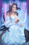 5_fingers anthro black_hair breasts brown_hair clothed clothing female fingers hair open_mouth orange_eyes smile solo teeth tongue etsu_cuprumfox felid lion mammal pantherine 2022 digital_media_(artwork) hi_res